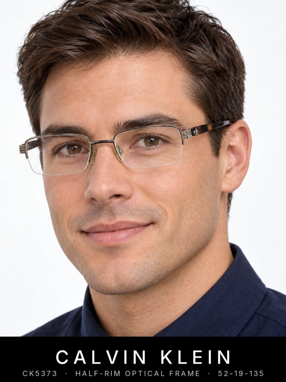 Calvin Klein CK5373 200 Half Rim Eyeglass Frames Tortoise – New